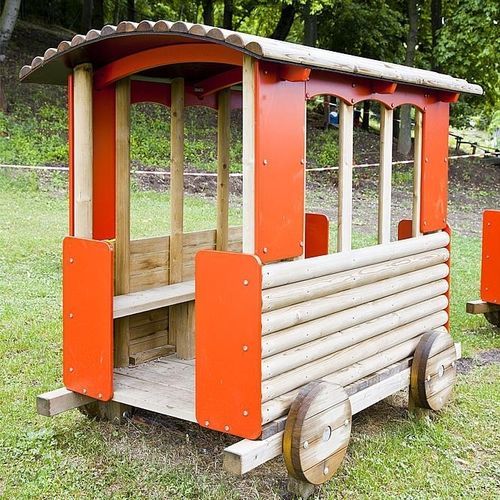 Véhicule pour aire de jeux - WAGON  - eibe Produktion + Vertrieb GmbH & Co KG - en bois / d'extérieur