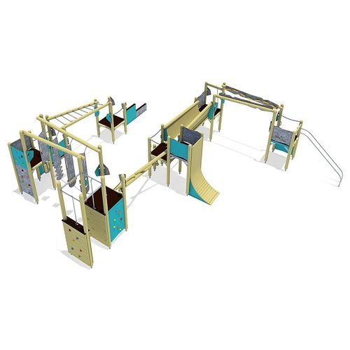 Grimpeur pour aire de jeux - TURNTILLBURN  - eibe Produktion + Vertrieb GmbH & Co KG - avec trampoline