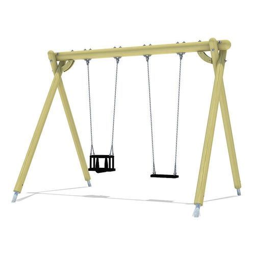 Balançoire en bois - FALCON COMBI I - eibe Produktion + Vertrieb GmbH & Co KG - en inox / en caoutchouc / double