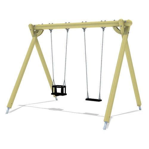 Balançoire en bois - ALBATROS COMBI I - eibe Produktion + Vertrieb GmbH & Co KG - en inox / en caoutchouc / en mélèze