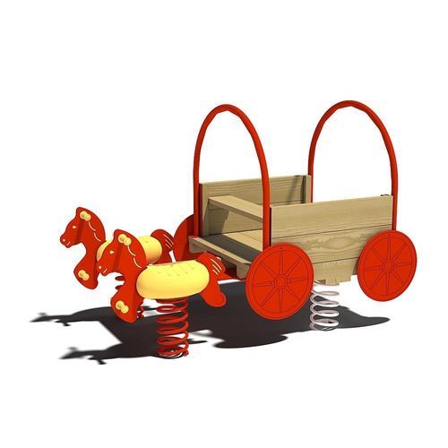 Jeu à ressort en HPL - COVERED WAGON  - eibe Produktion + Vertrieb GmbH & Co KG - animal / transport / 2 places