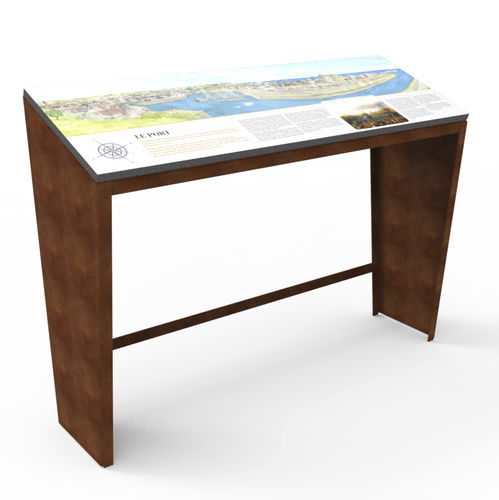 Table d'orientation en acier corten - Artmonie  - Empreinte signalétique - en acier thermolaqué / en pierre de lave émaillée / pour espace public