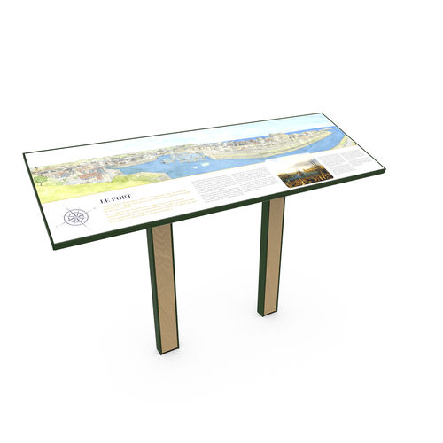 Table d'orientation en bois - ROBIN - Empreinte signalétique - en acier thermolaqué / en pierre de lave émaillée / pour espace public