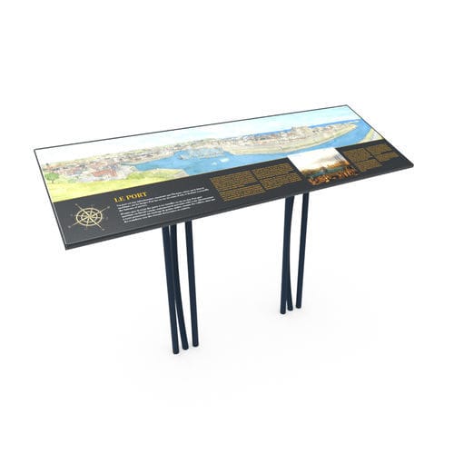 Table d'orientation en acier thermolaqué - Lierre  - Empreinte signalétique - en pierre de lave émaillée / pour espace public