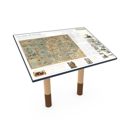 Table d'orientation en bois - Espar  - Empreinte signalétique - en aluminium thermolaqué / en pierre de lave émaillée / pour espace public