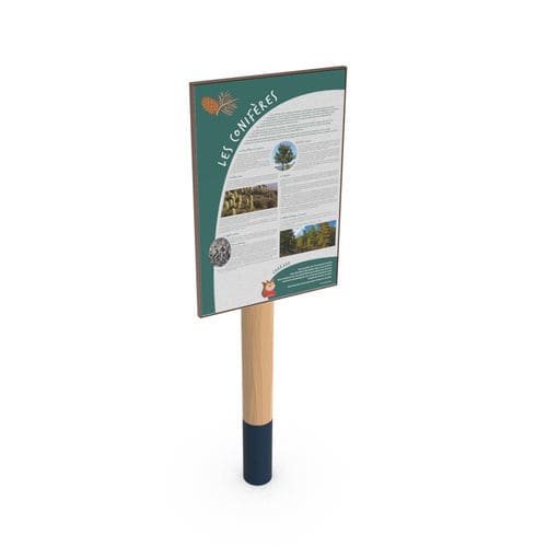 Panneau d'affichage sur pied - ESPAR - Empreinte signalétique - d'extérieur / en acier thermolaqué / en robinier