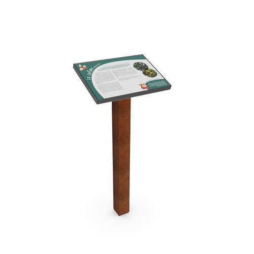 Pupitre signalétique - CORTEX - Empreinte signalétique - d'extérieur / en acier corten / en pierre de lave émaillée