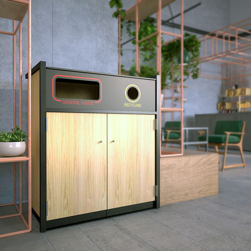 Cache-conteneur de recyclage - AIRLIE - botton & gardiner urban furniture - professionnel / en acier à revêtement par poudre / stratifié