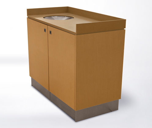Poubelle publique - BTRC.1.LM.LM.SO - botton & gardiner urban furniture - en inox / en bois / avec roues