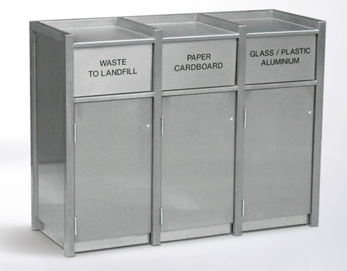 Poubelle publique - BTRS.3.SS  - botton & gardiner urban furniture - de tri sélectif / en inox / avec couvercle