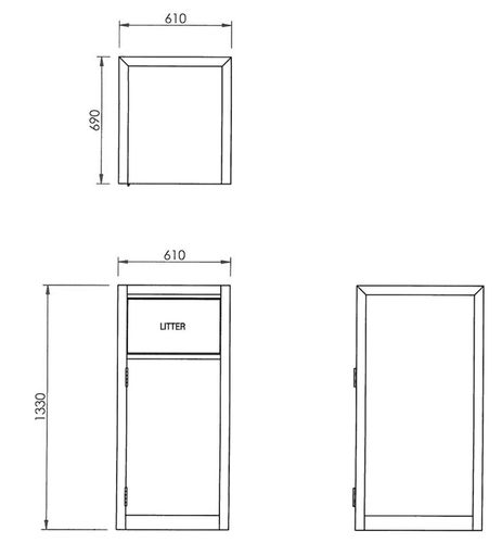 Poubelle publique - BTRS.1.LM - botton & gardiner urban furniture - en inox / en bois / avec roues