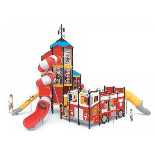 Structure de jeu pour aire de jeux - CTW-01-1402  - DYNAMO INDUSTRIES - modulaire / interactive / avec toboggan