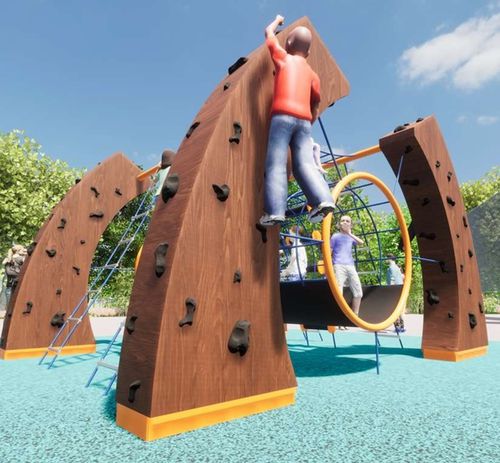 Grimpeur pour aire de jeux - SPEED TUNNEL    - DYNAMO INDUSTRIES - en bois / en corde