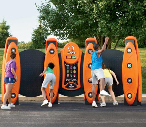 Structure de jeu pour collectivité - NEOS® : WALL - PLAYWORLD - en plastique / musicale