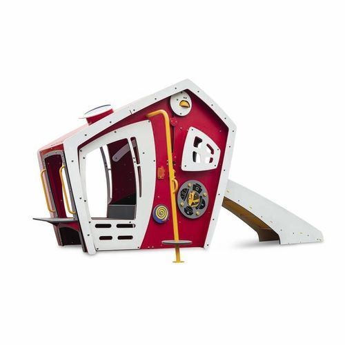Cabane pour enfant pour aire de jeux - COMMUNITY HELPERS W/OUT TUNNEL  - PLAYWORLD - au sol / avec toboggan / caserne de pompiers