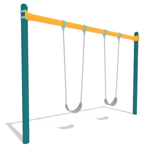 Balançoire en acier galvanisé - Single Post - Design 4349 - LANDSCAPE STRUCTURES - en aluminium / pour parc de jeux / double