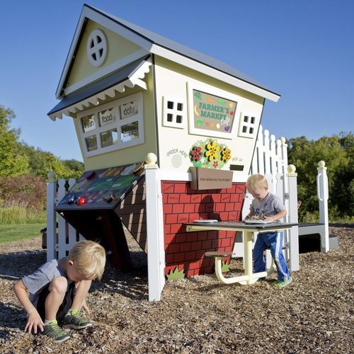 Cabane pour enfant pour extérieur - Market Café EN - Design 6119 - LANDSCAPE STRUCTURES - pour aire de jeux