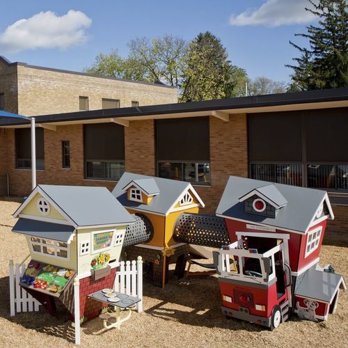 Cabane pour enfant pour extérieur - Centre EN - Design 6111 - LANDSCAPE STRUCTURES - pour aire de jeux