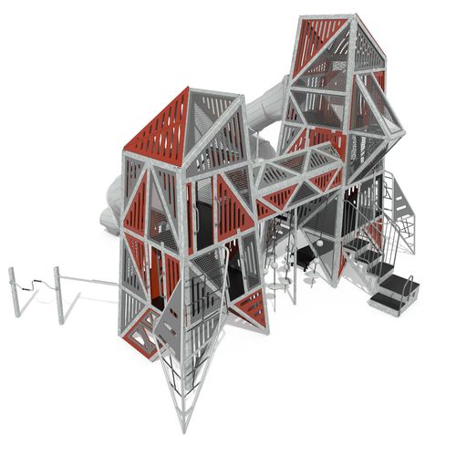 Structure de jeu pour aire de jeux - Alpha Link® Towers EN - Design 6611 - LANDSCAPE STRUCTURES - en aluminium / en acier galvanisé / en polyéthylène