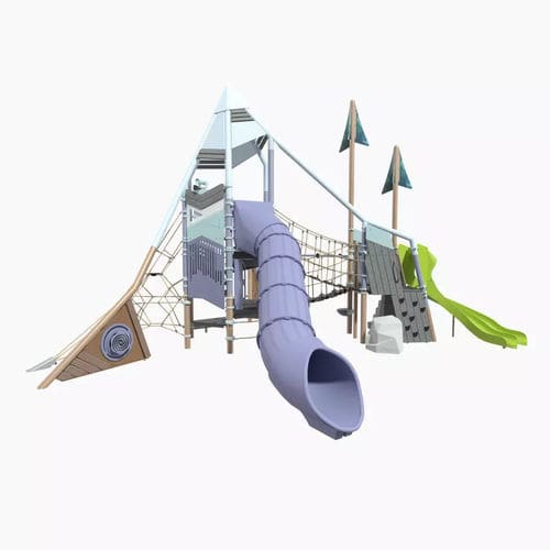 Structure de jeu pour aire de jeux - Summit&trade; EN - Design 7189 - LANDSCAPE STRUCTURES - en acier à revêtement par poudre / en polyéthylène / en plastique recyclé