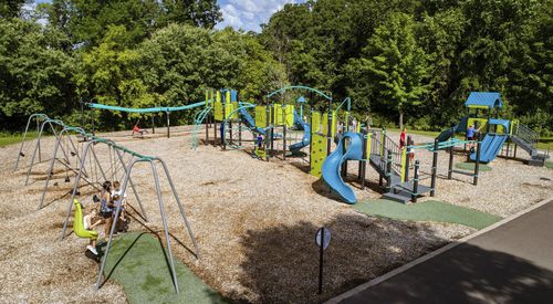Structure de jeu pour aire de jeux - PlayBooster - Design 6637 - LANDSCAPE STRUCTURES - en acier / en acier à revêtement par poudre / en polyéthylène