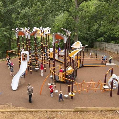 Structure de jeu pour aire de jeux - PlayBooster Netplex - Design 7108 - LANDSCAPE STRUCTURES - en acier à revêtement par poudre / en polyéthylène / en plastique recyclé