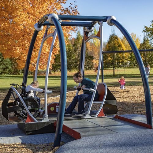 Balançoire pour personnes à mobilité réduite - We-Go-Swing® - Design 6482 - LANDSCAPE STRUCTURES - en métal / pour parc de jeux