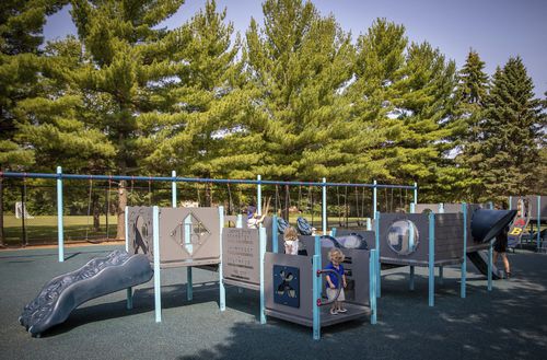 Structure de jeu pour aire de jeux - Northfield Promise  Playground - Design 6859 - LANDSCAPE STRUCTURES - en inox / en acier à revêtement par poudre / en polyéthylène