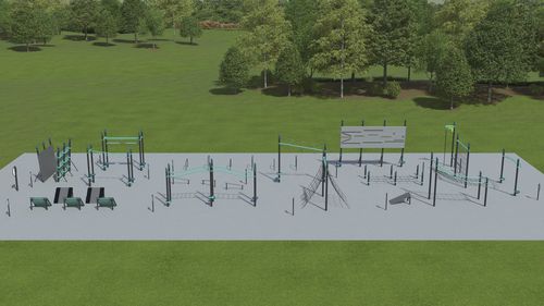 Aire de fitness en plein air professionnelle - FitCore Extreme Course 2 - 13+ - Design ID 6165 - LANDSCAPE STRUCTURES - d'extérieur
