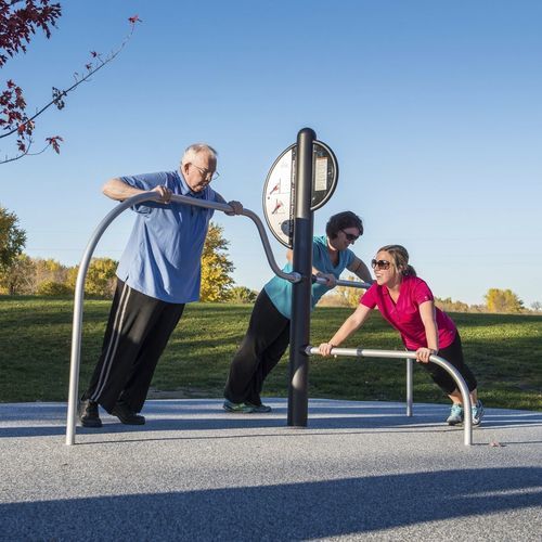 Barre de musculation d'extérieur - HealthBeat® Assisted Row/Push-Up - Design 2275 - LANDSCAPE STRUCTURES - pour parcours de santé / professionnelle