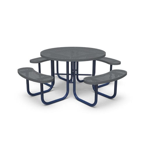 Table de pique-nique contemporaine - little tikes - en acier / ronde / avec chaises intégrées