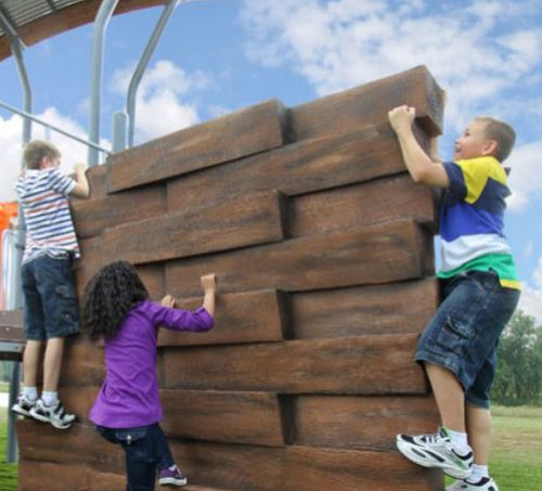 Mur d'escalade fixe - STACKED TIMBER  - little tikes - pour aire de jeux