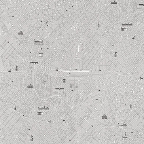 Papier peint contemporain - URBAN  - Devon&Devon - à motif / aspect papier peint / gris