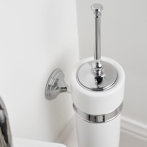Weare Home Porte-brosse à toilette à montage mural en laiton avec finition moderne Ti-Pvd et accessoires de salle de bain