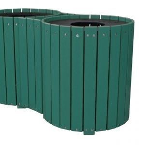 Poubelle en plastique - DUAL RECEPTACLE - progressive design playgrounds - d'extérieur / de tri sélectif / pour école