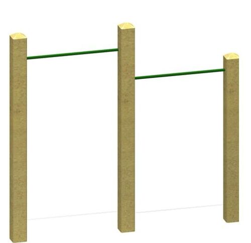 Barre de traction double - 2 STATION CHIN UP - progressive design playgrounds - en plastique recyclé / d'extérieur / pour parcours de santé