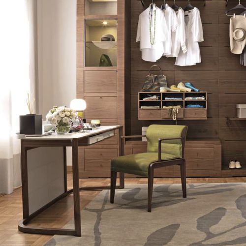 Chaise contemporaine - INA - GIORGETTI - d'intérieur / en tissu / en cuir