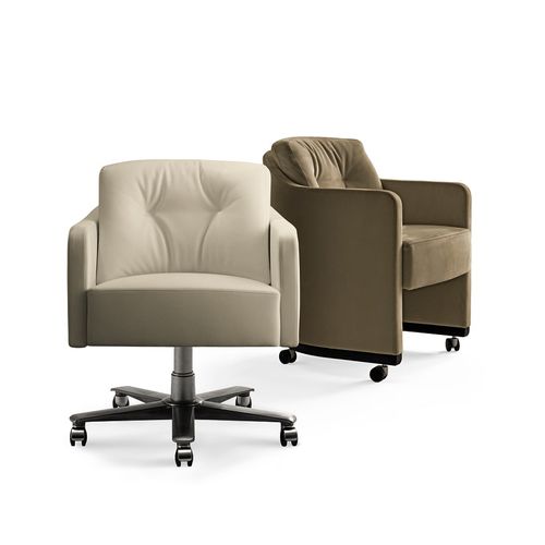 Fauteuil contemporain - MUSA - GIORGETTI - en tissu / en cuir / en acier