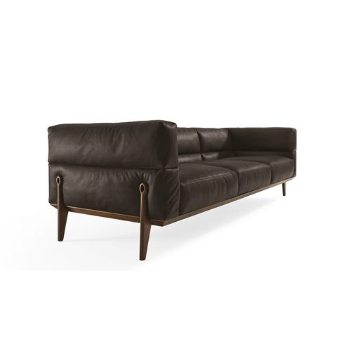 Canapé contemporain - AGO - GIORGETTI - en tissu / en cuir / avec coussin amovible