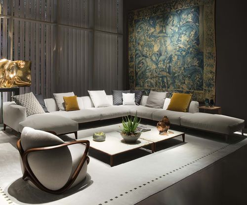 Canapé modulable - ATON  - GIORGETTI - d'angle / contemporain / en tissu