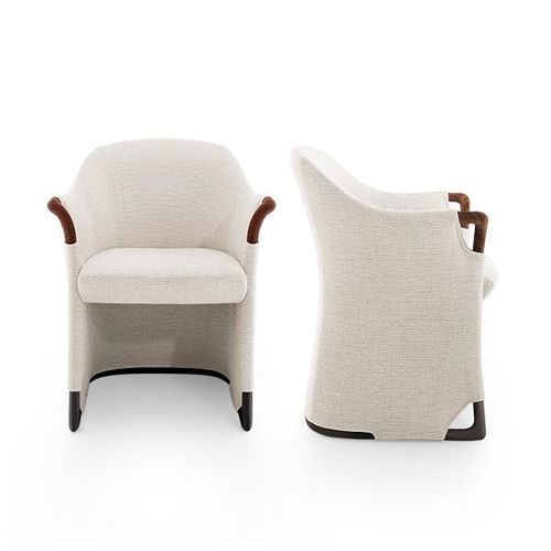 Fauteuil contemporain - PROGETTI SILKY - GIORGETTI - en cuir / en tissu / en frêne