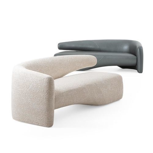 Canapé moderne - SEIDON - GIORGETTI - en tissu / en frêne / en cuir
