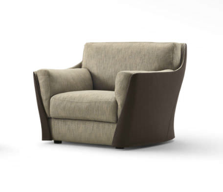 Fauteuil contemporain - VITTORIA  - GIORGETTI - en tissu / en cuir / en acier
