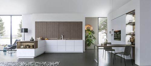 Cuisine contemporaine - PUR-FS | TOPOS - LEICHT - en frêne / en placage de bois / sans poignée