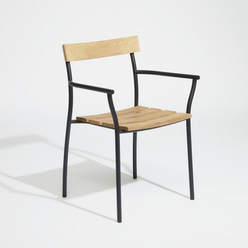 Fauteuil contemporain - CICALA - Tectona - en teck / en inox / d'extérieur