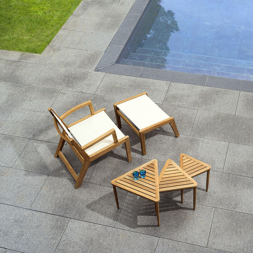 Fauteuil classique - SOUTHAMPTON - Tectona - en Batyline® / en teck / gris