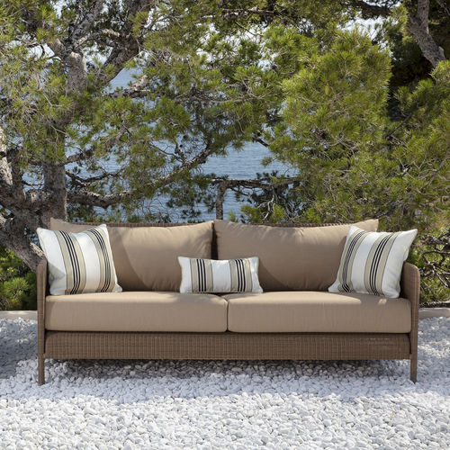 Canapé contemporain - SHANGHAI - Tectona - de jardin / en tissu / en résine tressée