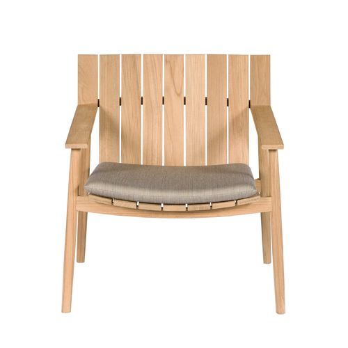 Fauteuil contemporain - BATTEN - Tectona - en Batyline® / en teck / avec coussin amovible