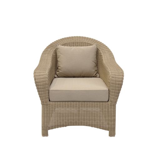 Chauffeuse contemporaine - COLONIAL - Tectona - en Sunbrella® / en résine tressée / beige