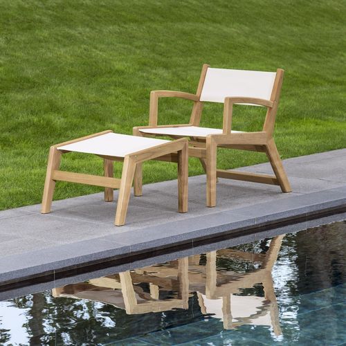 Repose-pied classique - SOUTHAMPTON - Tectona - en Batyline® / en teck / de jardin